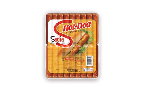 Salsicha Hot Dog Resf 3kg Cx 6 Kg Sadia 